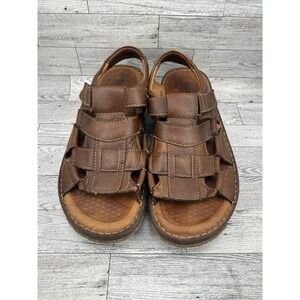 Born Handcrafted Leather Fisherman Sandals Mens Sz 11 45 Brown Adjustable Straps